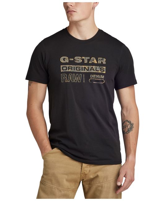 G-Star Slim-Fit Crewneck Distressed Originals Logo T-Shirt