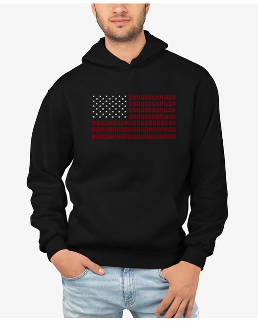 La Pop Art Word Art Usa Flag Hooded Sweatshirt