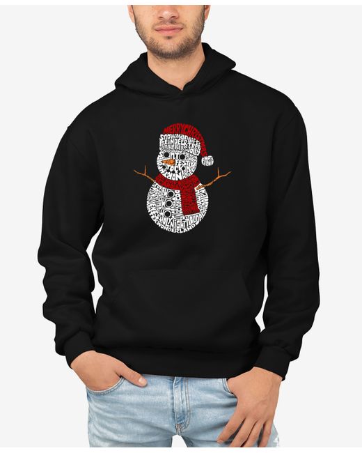 La Pop Art Christmas Snowman Word Art Hooded Sweatshirt