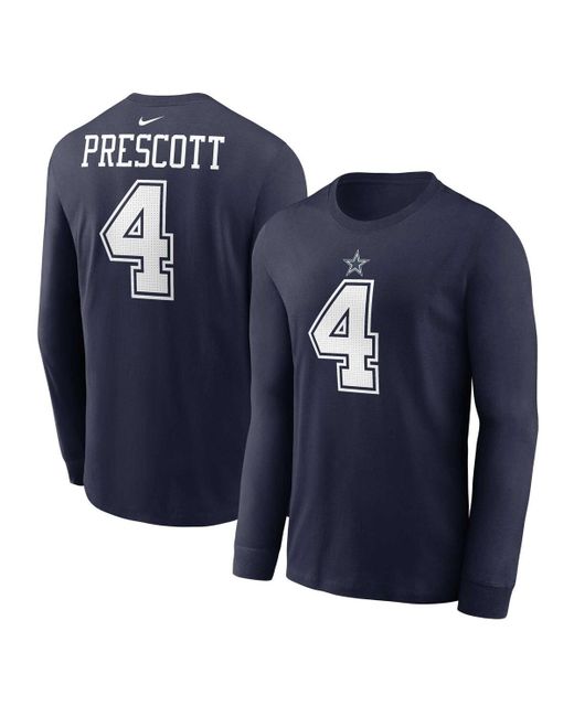 Nike Dak Prescott Dallas Cowboys Player Name and Number Long Sleeve T-shirt