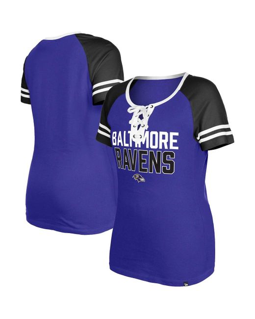 New Era Baltimore Ravens Raglan Lace-Up T-shirt
