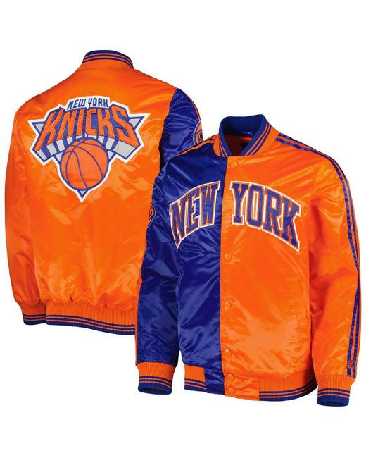 Starter Orange New York Knicks Fast Break Satin Full-Snap Jacket