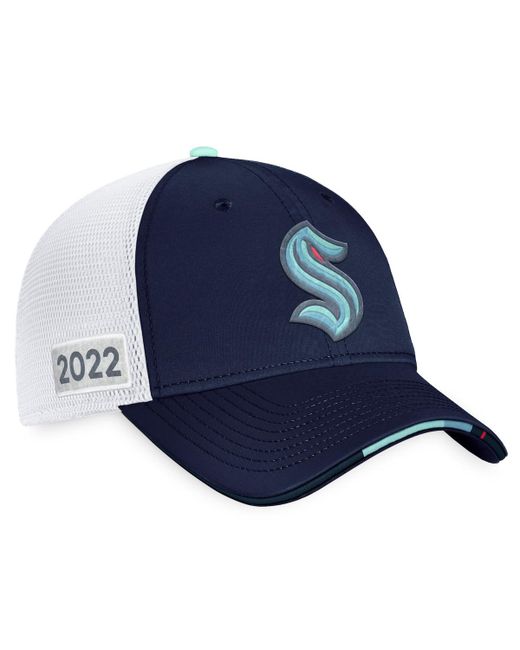 Fanatics White Seattle Kraken 2022 Nhl Draft Authentic Pro On Stage Trucker Adjustable Hat