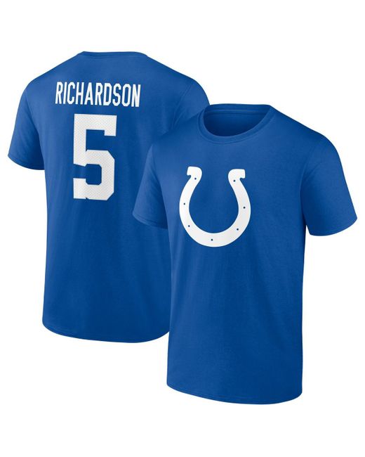 Fanatics Anthony Richardson Indianapolis Colts 2023 Nfl Draft First Round Pick Icon Name and Number T-shirt