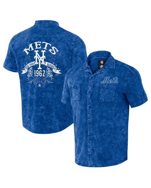 Fanatics Darius Rucker Collection by Distressed New York Mets Denim Team Button-Up Shirt