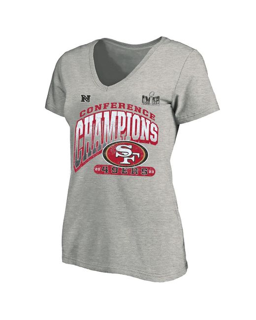 Fanatics San Francisco 49ers 2023 Nfc Champions Plus Hail Mary V-Neck T-Shirt