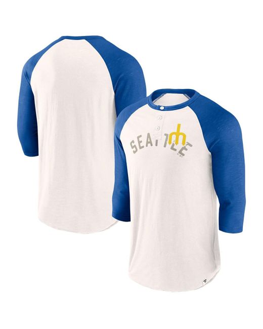 Fanatics Royal Seattle Mariners Backdoor Slider Raglan 3/4-Sleeve T-shirt