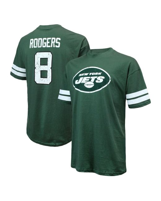 Majestic Threads Aaron Rodgers Distressed New York Jets Name and Number Oversize Fit T-shirt