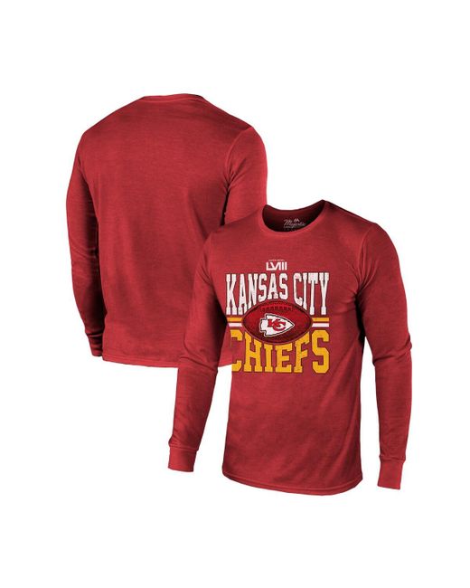Majestic Threads Kansas City Chiefs Super Bowl Lviii Tri-Blend Long Sleeve T-shirt