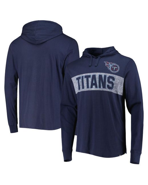 '47 Brand 47 Brand Distressed Tennessee Titans Field Franklin Hooded Long Sleeve T-shirt