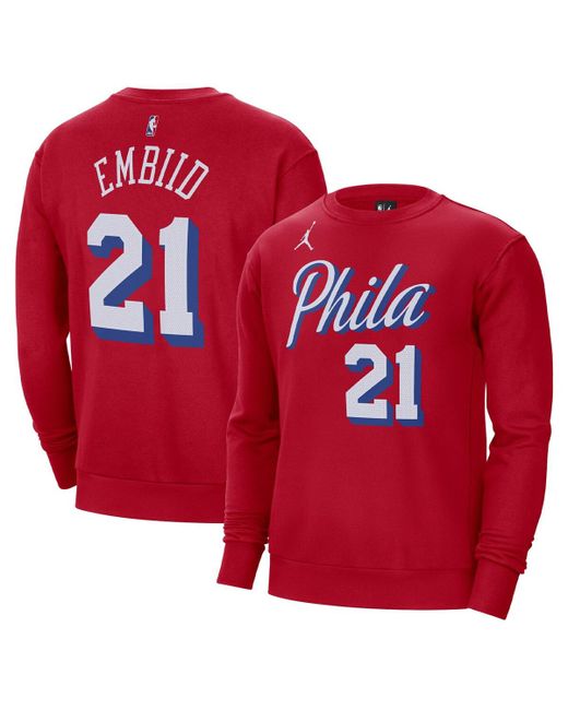 Jordan Joel Embiid Philadelphia 76ers Statement Name and Number Pullover Sweatshirt