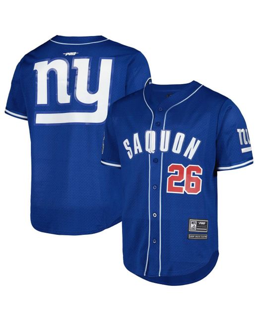 Pro Standard Saquon Barkley New York Giants Mesh Baseball Button-Up T-shirt