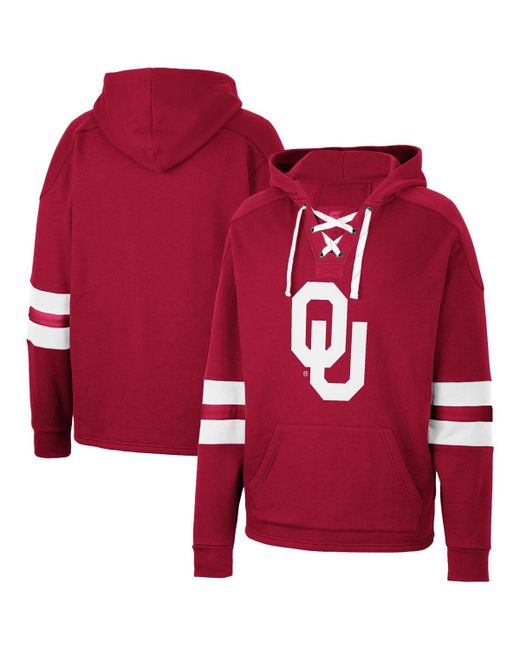 Colosseum Oklahoma Sooners Lace-Up 4.0 Pullover Hoodie