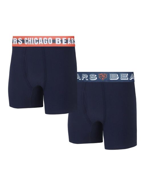 Concepts Sport Chicago Bears Gauge Knit Boxer Brief Two-Pack Orange
