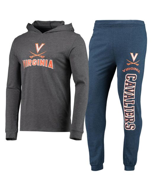 Concepts Sport Heather Charcoal Virginia Cavaliers Meter Long Sleeve Hoodie T-shirt and Jogger Pajama Set