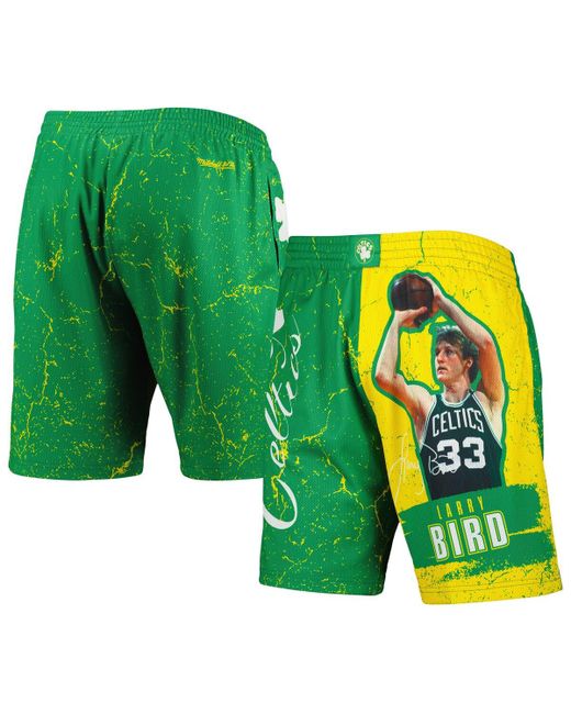 Mitchell & Ness Larry Bird Boston Celtics Hardwood Classics Player Burst Shorts