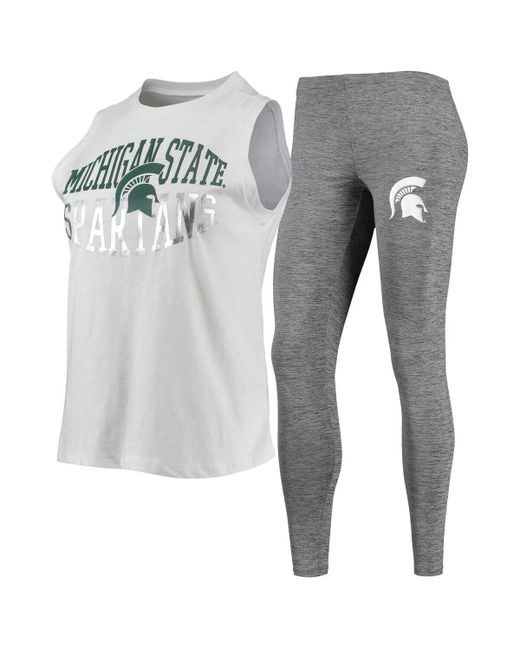 Concepts Sport White Michigan State Spartans Tank Top and Leggings Sleep Set