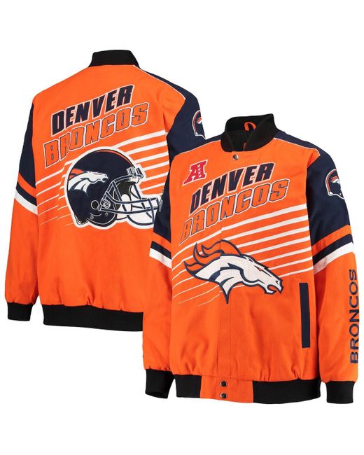 G-iii Sports By Carl Banks Navy Denver Broncos Extreme Strike Cotton Twill Full-Snap Jacket