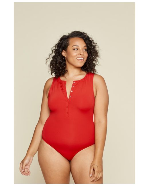 Andie Plus Malibu Snap Front One Piece Swimsuit