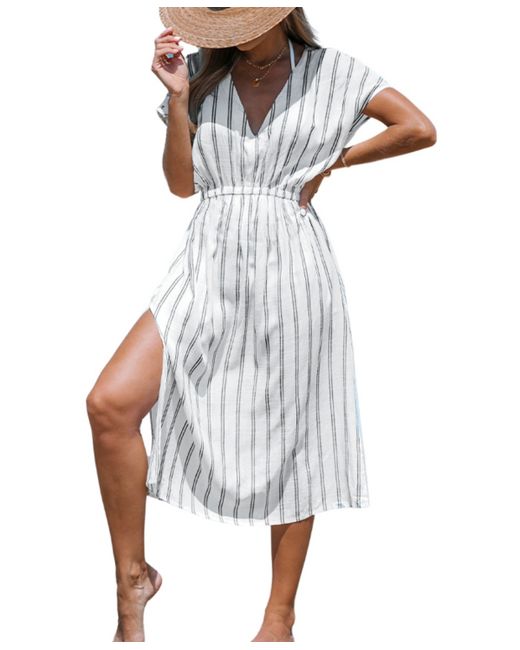 Cupshe Striped Midi Cover-Up Dress