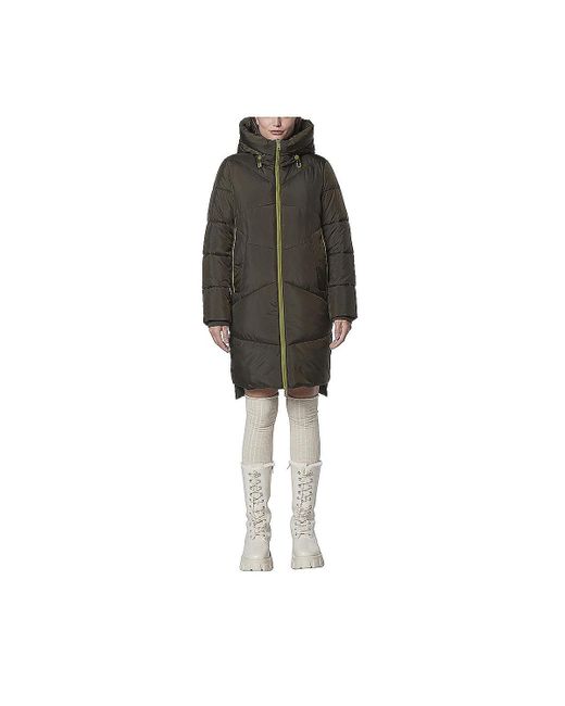 Andrew Marc Baisley Hooded Parka Puffer With A High/Low Hem