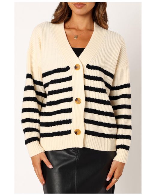 Petal And Pup Sapphire Striped Button Front Cardigan