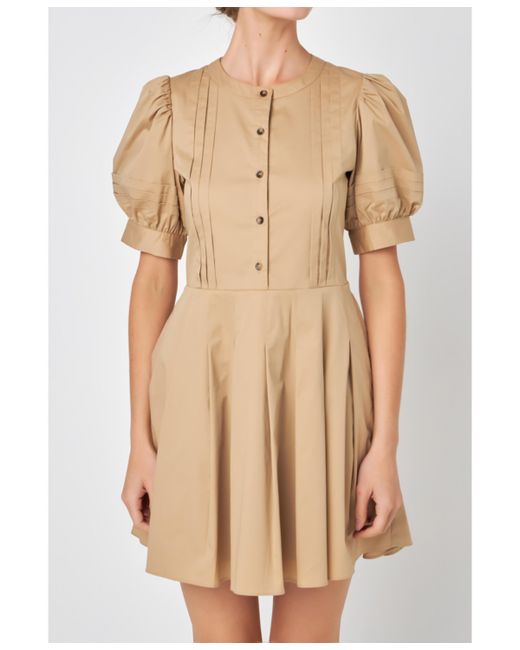 English Factory Pintuck Pleated Dress