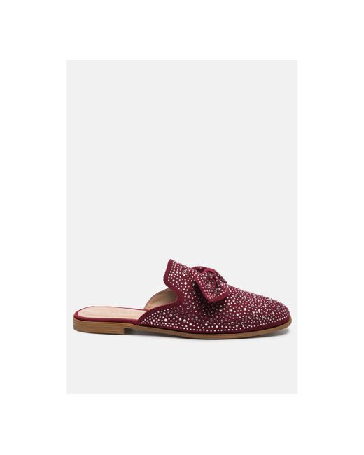 London Rag whoopie embellished casual bow mules