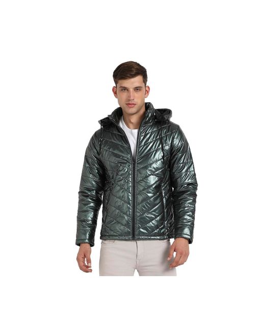 Campus Sutra Zip-Front Quilted Puffer Jacket