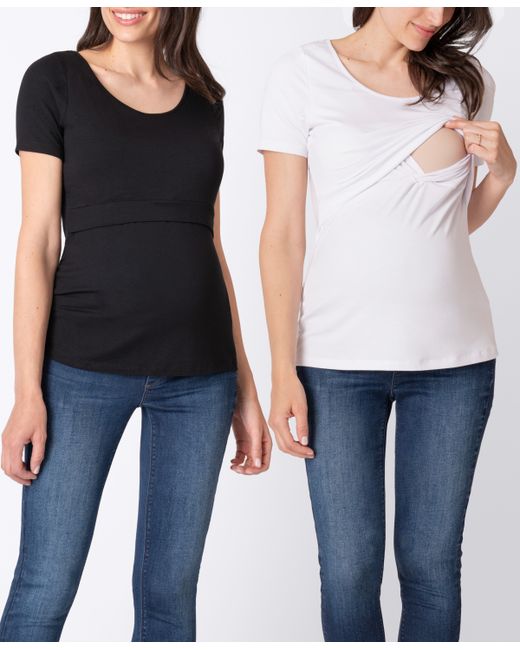 Séraphine Maternity Nursing T-shirts Twin Pack White