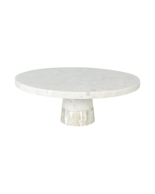Anaya Home Mother of Pearl Marble Cake Stand