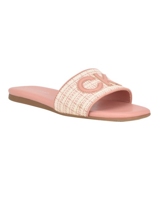 Calvin Klein Yides Slip-On Square Toe Flat Sandals