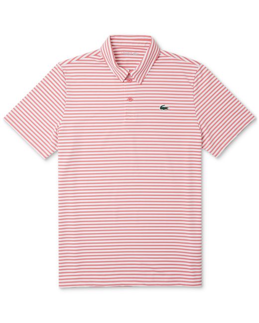 Lacoste Short Sleeve Striped Performance Polo Shirt ladigue