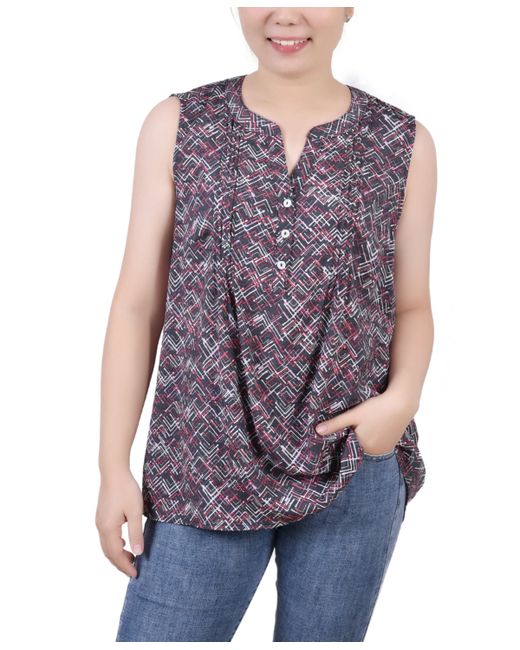 Ny Collection Sleeveless Pintucked Blouse