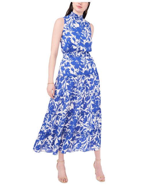 Msk Floral-Print Tiered Maxi Dress multi