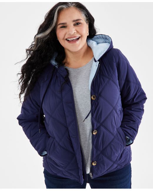 Style & Co Plus Quilted Hooded Jacket Created for
