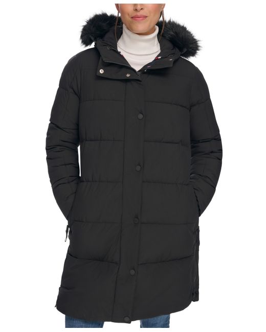 Tommy Hilfiger Faux-Fur-Trim Hooded Puffer Coat Created for Macy