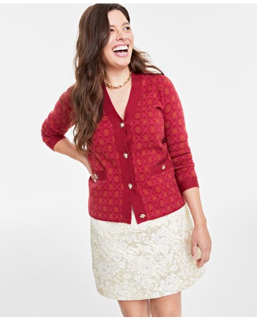 On 34th Jacquard Cardigan Created for