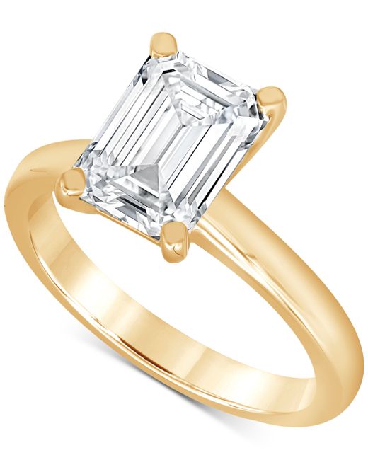 Badgley Mischka Certified Lab Grown Emerald-Cut Solitaire Engagement Ring 3 ct. t.w. 14k Gold
