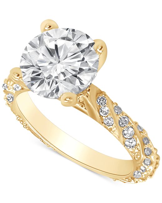 Badgley Mischka Certified Lab Grown Diamond Solitaire Twist Engagement Ring 3-1/2 ct. t.w. 14k Gold