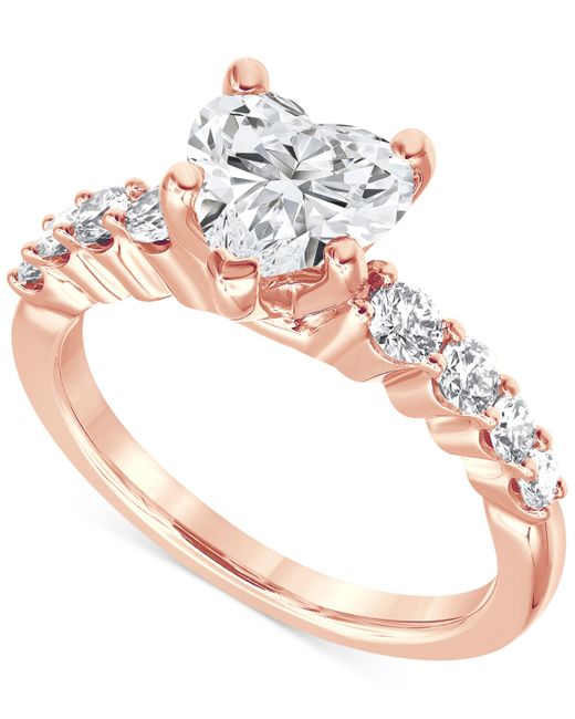 Badgley Mischka Certified Lab Grown Diamond Heart Engagement Ring 2 ct. t.w. 14k Gold