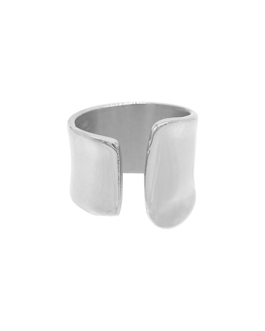 Adornia Plated Tall Open Band Ring