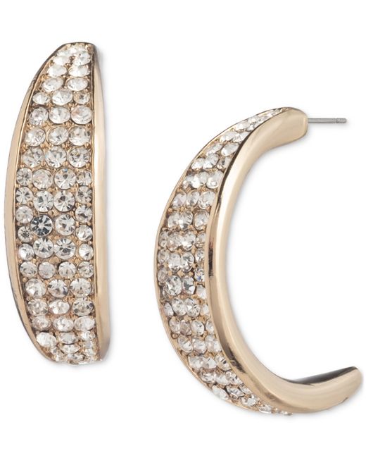 Givenchy Tone Small Pave Crystal C-Hoop Earrings