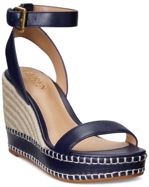Lauren Ralph Lauren Hilarie Ankle-Strap Espadrille Platform Wedge Sandals