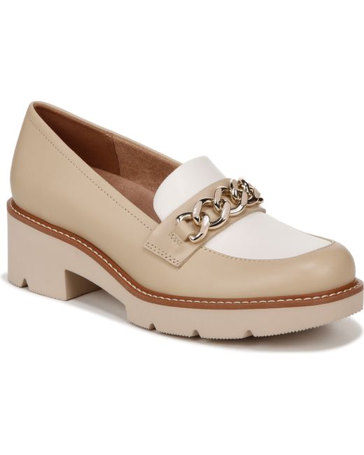 Naturalizer Desi Lug Sole Loafers White Leather
