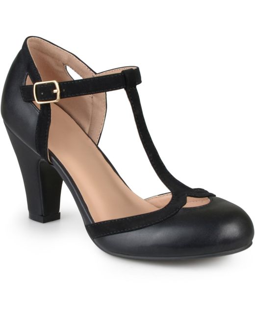 Journee Collection Olina T Strap Round Toe Pumps