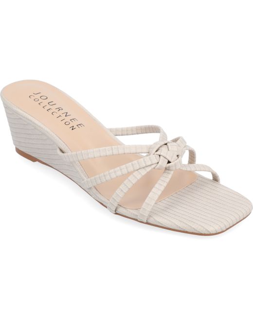 Journee Collection Knotted Slip On Wedge Sandals