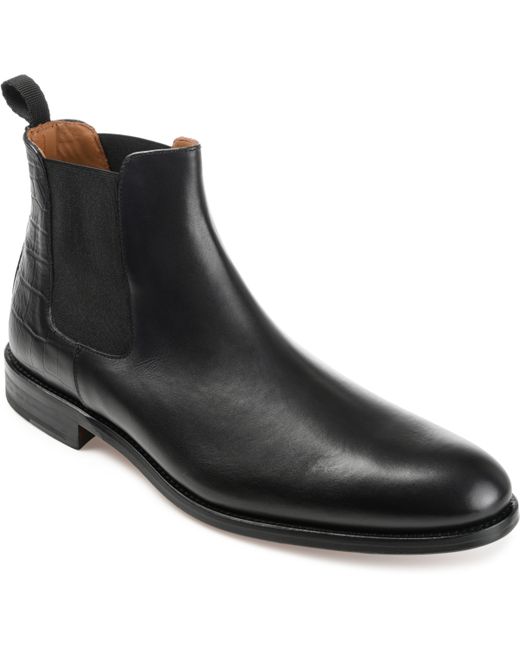 Taft Hiro Leather and Embossed Croc Detailing Chelsea Boots