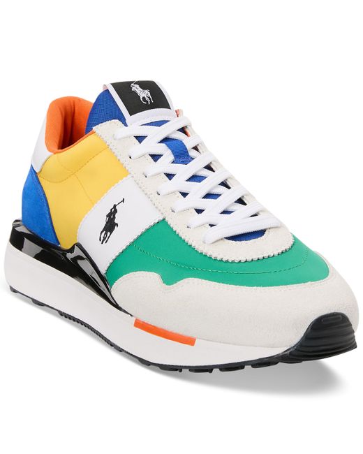 Polo Ralph Lauren Train 89 Paneled Colorblocked Lace-Up Sneakers