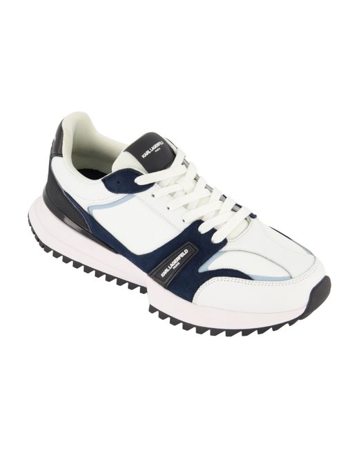 Karl Lagerfeld Leather Runner On Two Tone Sole Shoes White
